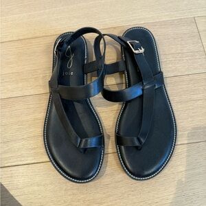 Joie Black Leather Strappy Sandals